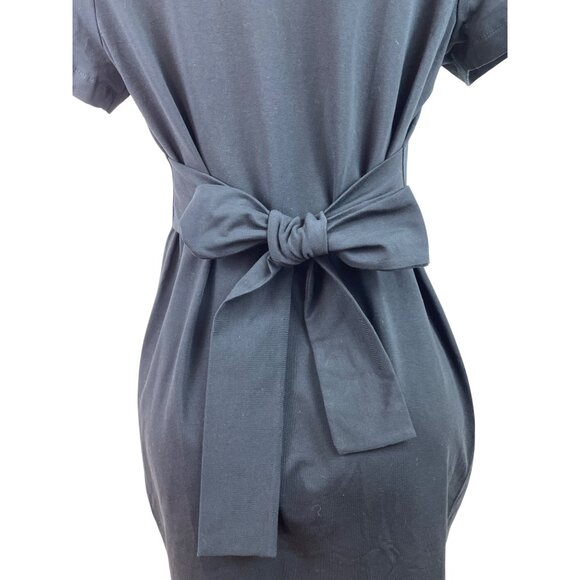 Gap Maternity Black Short Sleeve Tie-Back Midi Dress Size M - Picture 4 of 8